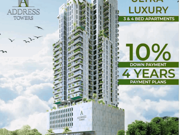 Address Towers Clifton Luxury 3-4 Bedrooms Flats For Sale In Khaliq uz zaman Road Clifton Block 8 Karachi