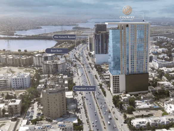 Country Infinity Tower 774-1609 Sqft Office for Sale In Clifton Block 7 Karachi