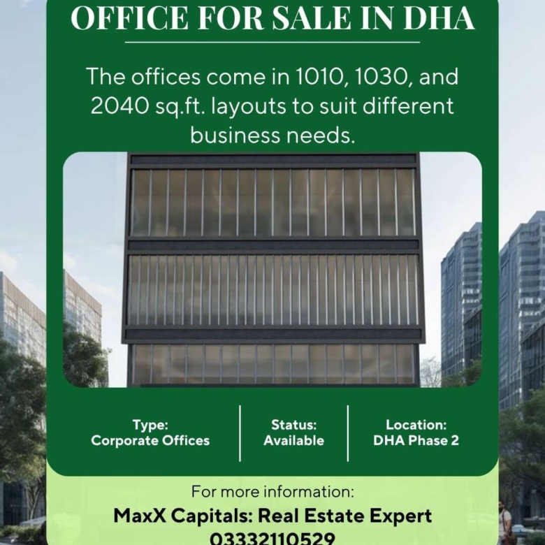 Office For Sale In Dha Phase 2 on Booking in Main Khayaban -e- Ittehad,, Karachi