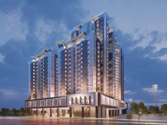 Front Elevation The Court Heights Karachi Luxury Flats for Sale In Karachi