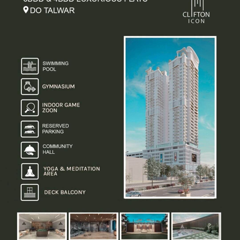 Clifton Icon Karachi - 3 & 4 Bedrooms Apartment For Sale In Clifton