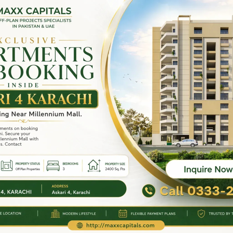 Luxurious apartments inside Askari 4 Karachi near Millennium Mall.